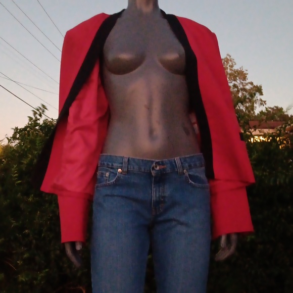 Evan Picone Jackets & Blazers - BLACK LABEL by Evan Picone Ladies Beautifully Designed Red Blazer w/ Black Trim